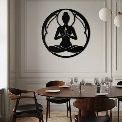 Yoga Silhouette Metal Wall Art – Meditative Zen Pose Decor for Mindful Spaces- KAF378 - Tampa Home & Garden Store