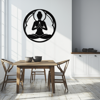 Yoga Silhouette Metal Wall Art – Meditative Zen Pose Decor for Mindful Spaces- KAF378 - Tampa Home & Garden Store