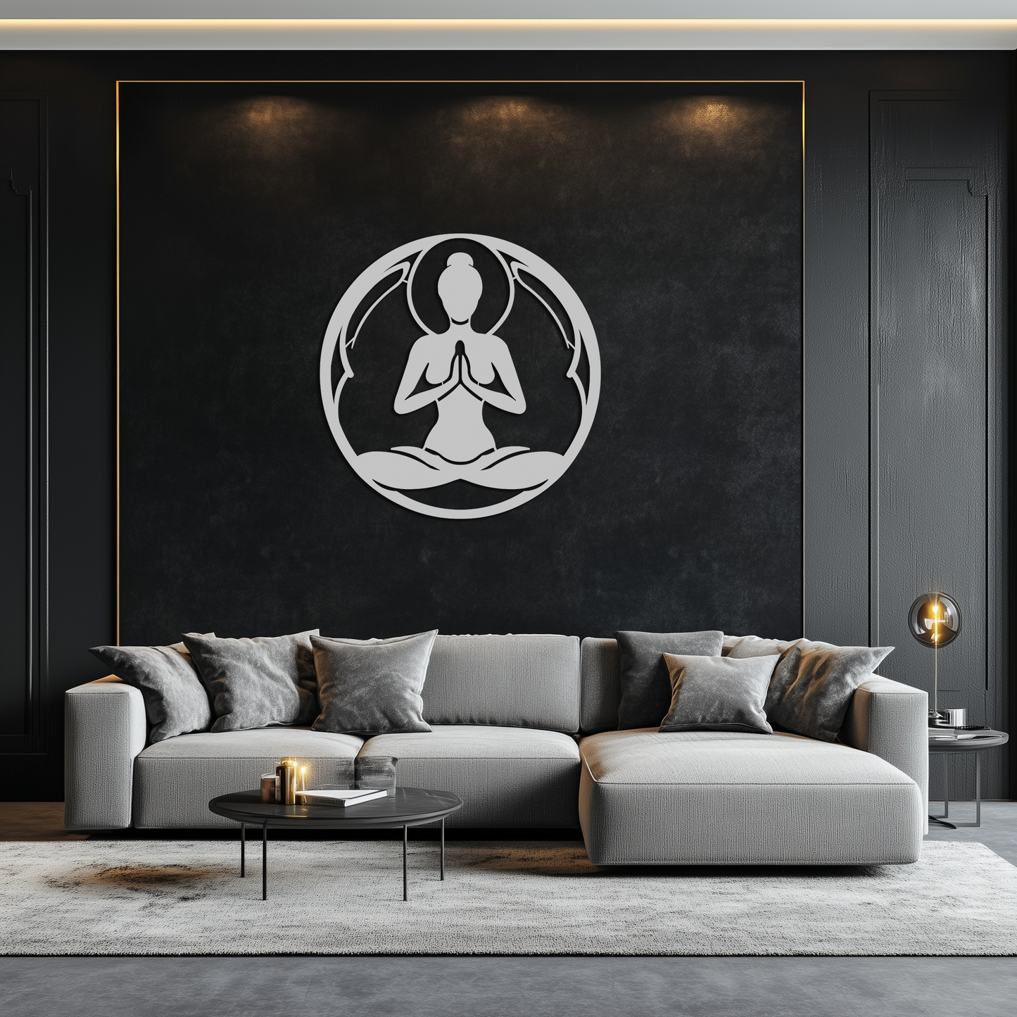 Yoga Silhouette Metal Wall Art – Meditative Zen Pose Decor for Mindful Spaces- KAF378 - Tampa Home & Garden Store
