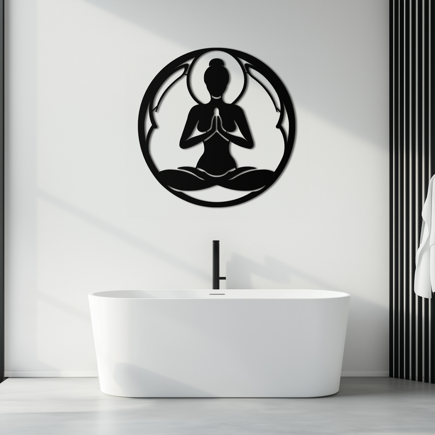 Yoga Silhouette Metal Wall Art – Meditative Zen Pose Decor for Mindful Spaces- KAF378 - Tampa Home & Garden Store