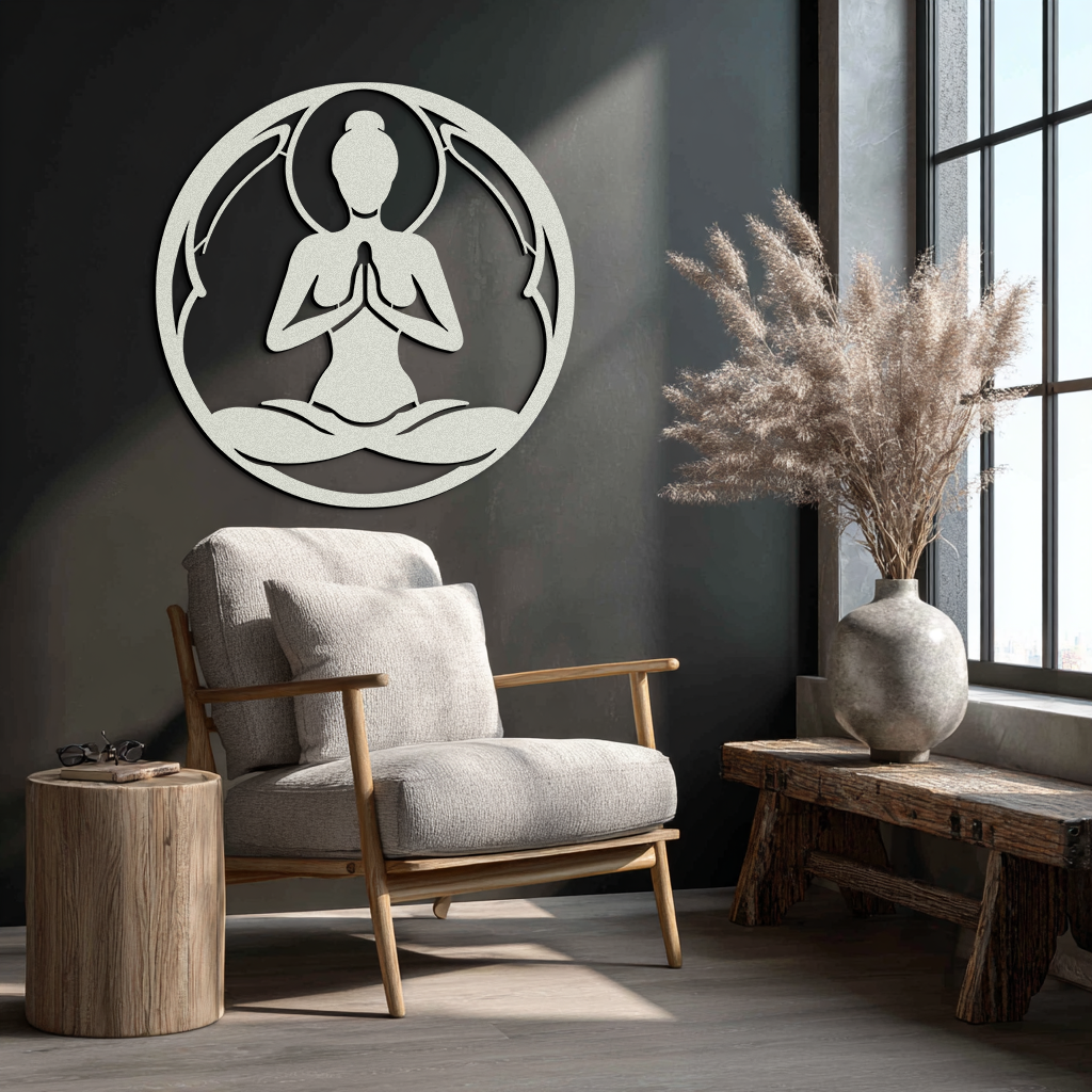 Yoga Silhouette Metal Wall Art – Meditative Zen Pose Decor for Mindful Spaces- KAF378 - Tampa Home & Garden Store