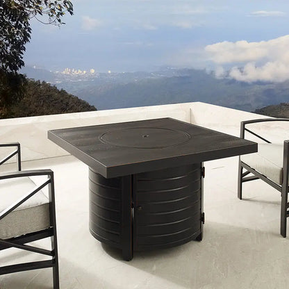 Yorke 40" Square Aluminum Convertible Gas Fire Pit Table - Tampa Home & Garden Store