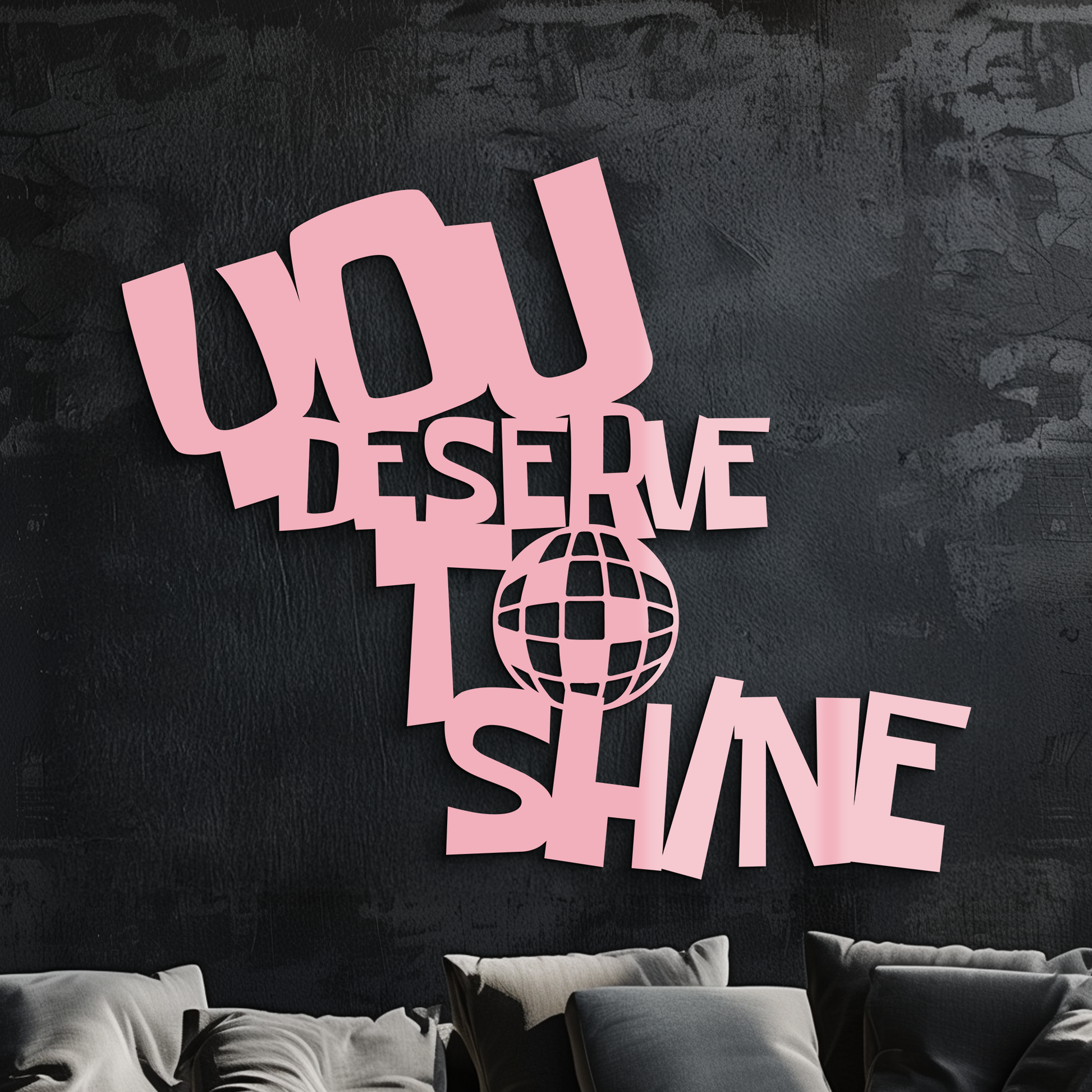 You Deserve to Shine Metal Wall Art – Motivational Disco Ball Design - KAFGP115 - Tampa Home & Garden Store
