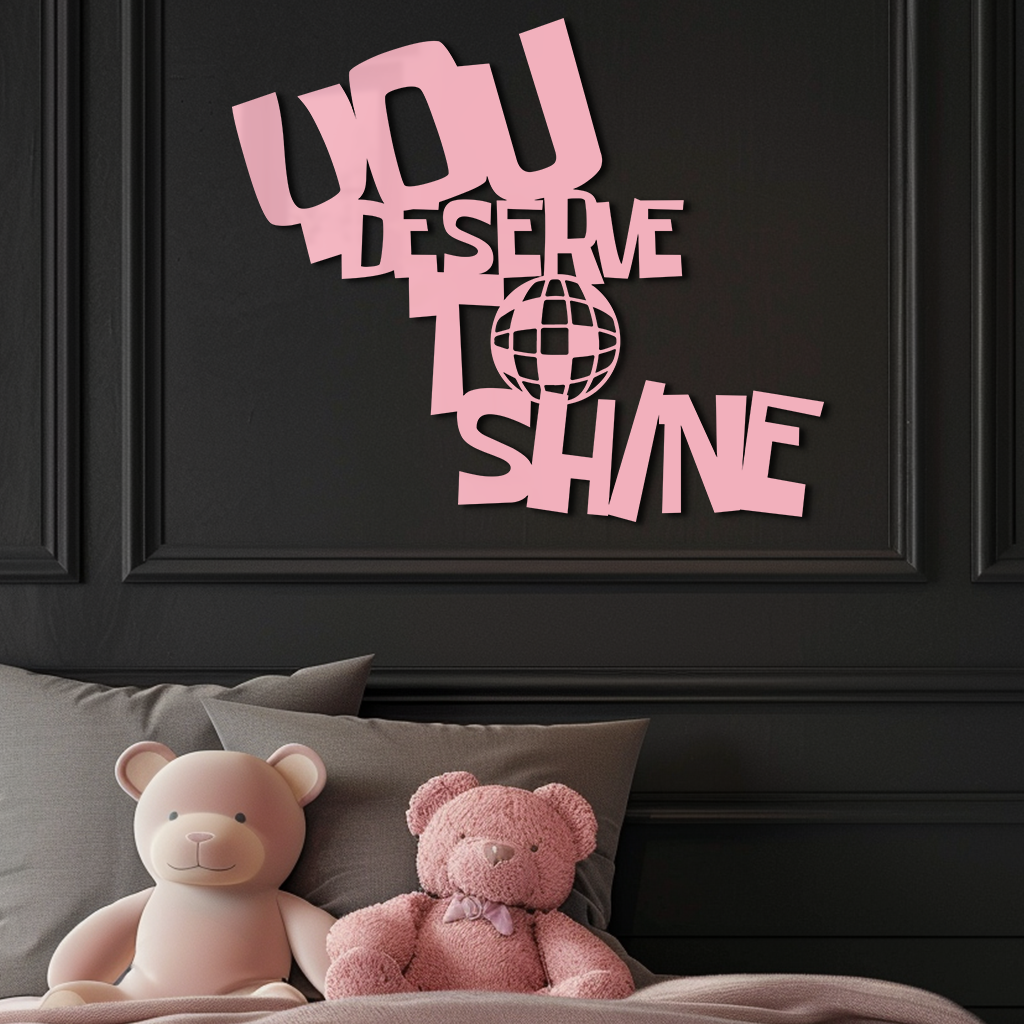 You Deserve to Shine Metal Wall Art – Motivational Disco Ball Design - KAFGP115 - Tampa Home & Garden Store