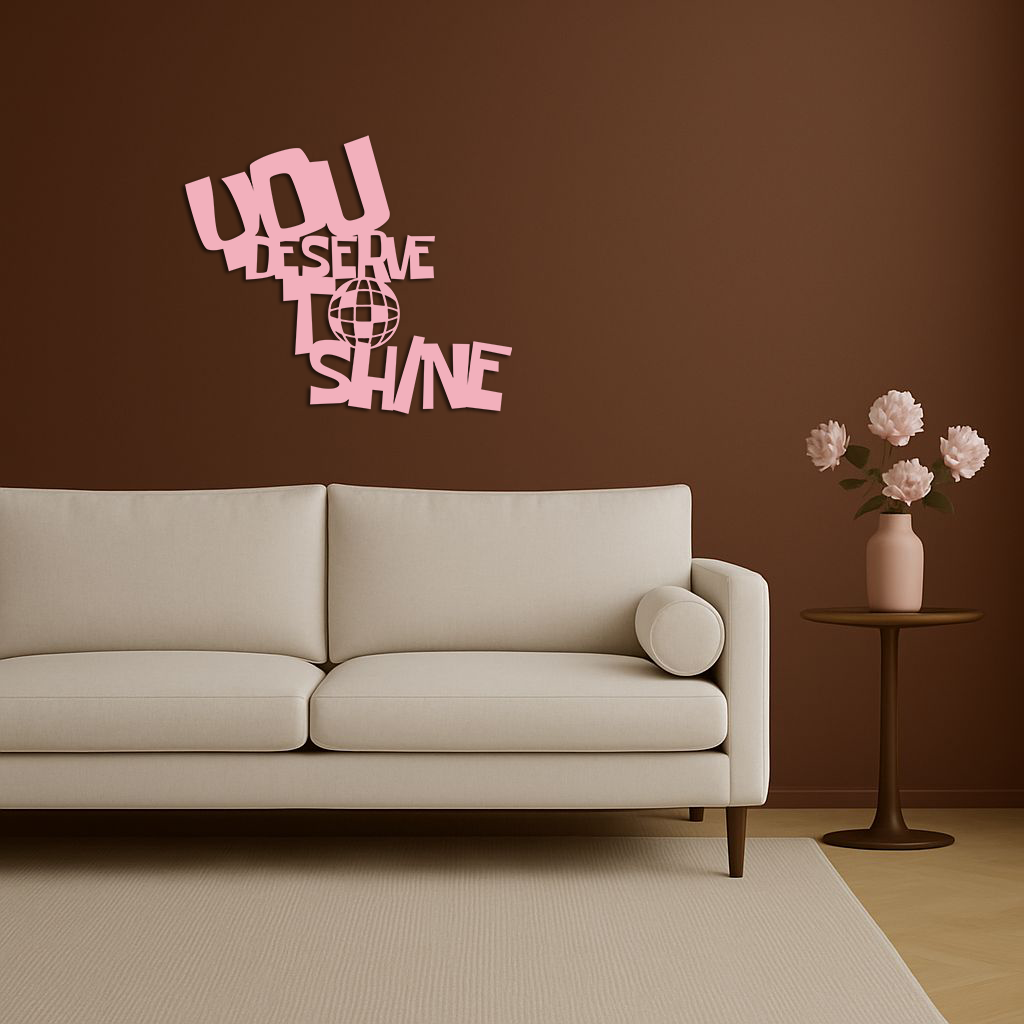 You Deserve to Shine Metal Wall Art – Motivational Disco Ball Design - KAFGP115 - Tampa Home & Garden Store