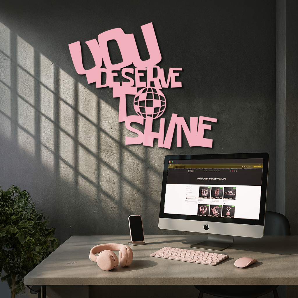 You Deserve to Shine Metal Wall Art – Motivational Disco Ball Design - KAFGP115 - Tampa Home & Garden Store