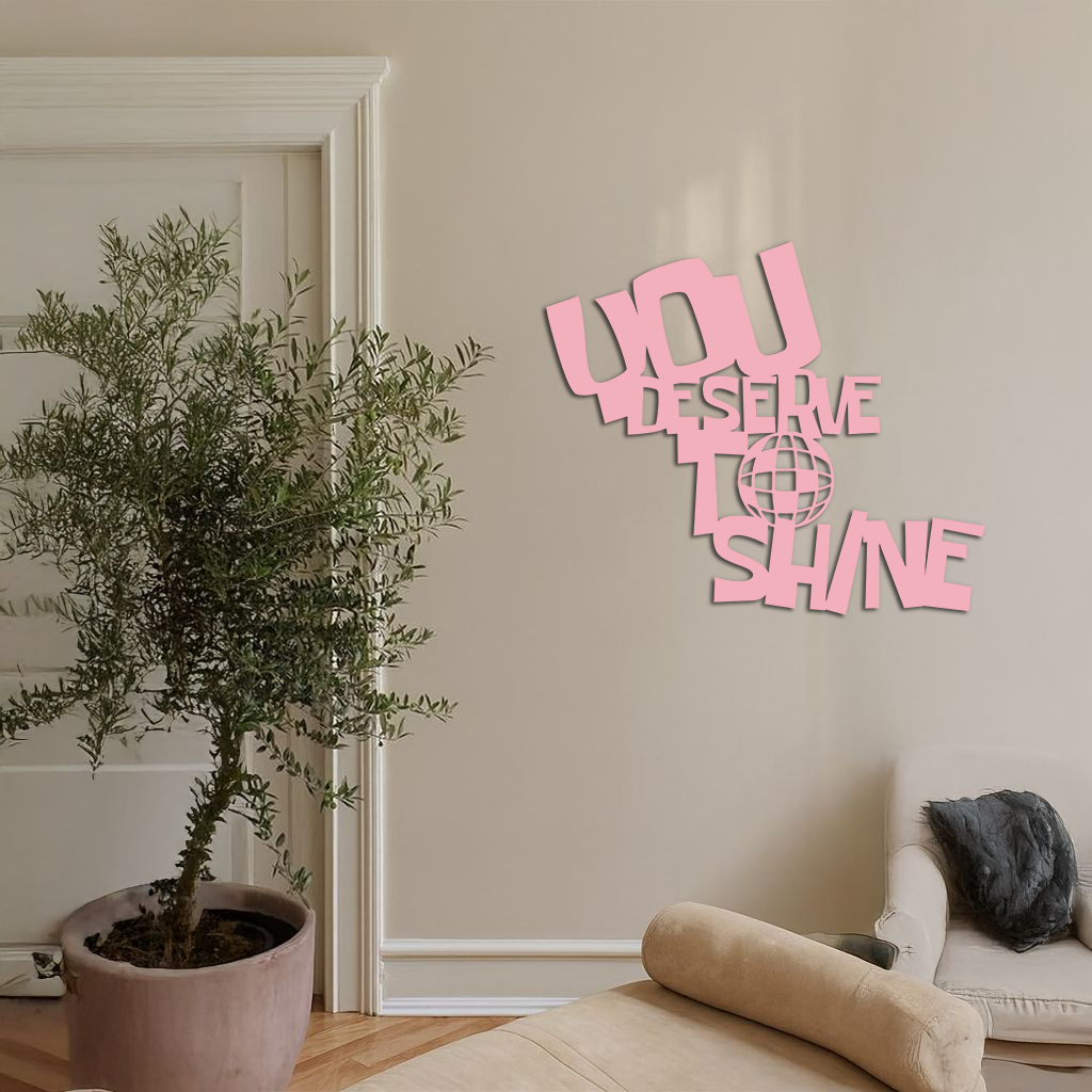 You Deserve to Shine Metal Wall Art – Motivational Disco Ball Design - KAFGP115 - Tampa Home & Garden Store