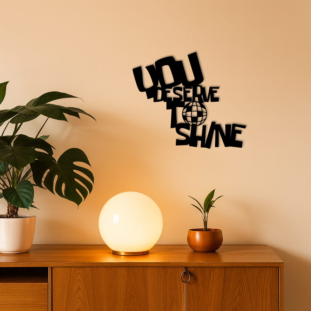 You Deserve to Shine Metal Wall Art – Motivational Disco Ball Design - KAFGP115 - Tampa Home & Garden Store