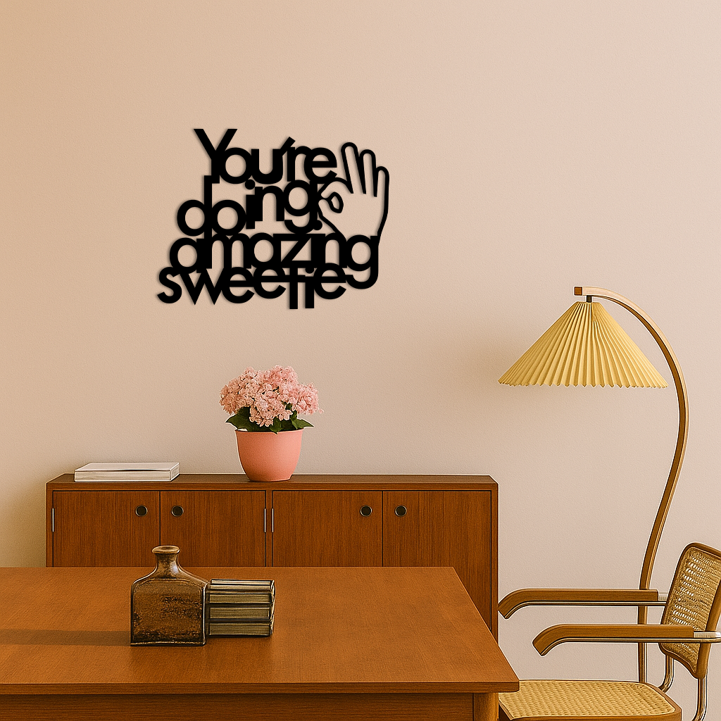 You're Doing Amazing Sweetie Metal Wall Art – Inspirational Quote Design - KAFGP116 - Tampa Home & Garden Store