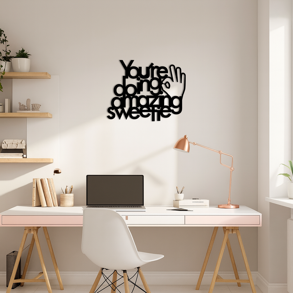 You're Doing Amazing Sweetie Metal Wall Art – Inspirational Quote Design - KAFGP116 - Tampa Home & Garden Store