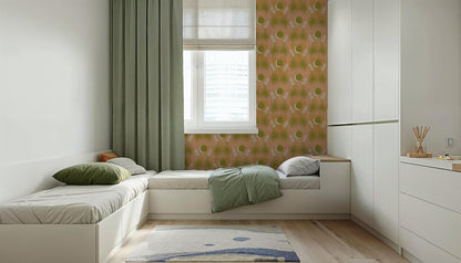 Yucca Moon Wallpaper, peach & green - Tampa Home & Garden Store