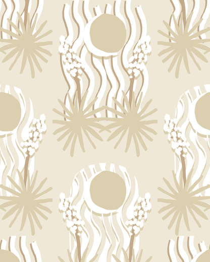 Yucca Moon Wallpaper, white and neutral - Tampa Home & Garden Store