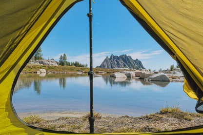 Trekker Palace 2-Person Backpacking Tent River Country Gear, yellow tent beside a lake on Tampa Home & Garden Store