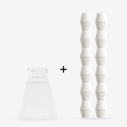 ZAI Geometric Pillar Candle in Ivory