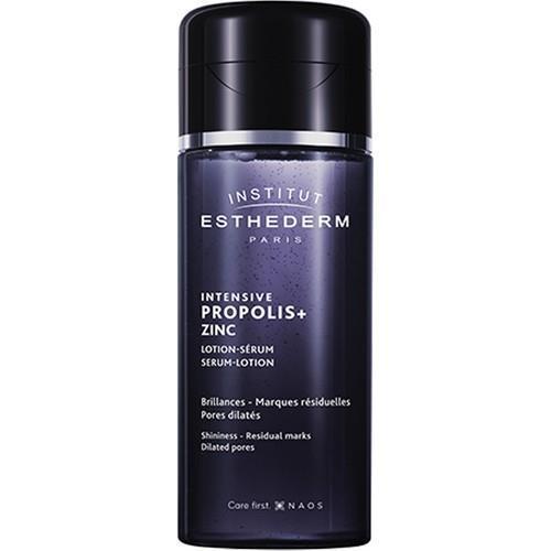 Institut Esthederm Intensive Propolis+ Zinc Lotion-Serum bottle in deep blue with black cap on Tampa Home & Garden Store