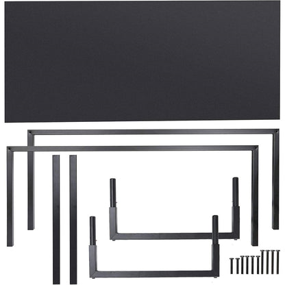 Escritorio de ordenador portátil y escritura moderno para oficina en casa con tablero de madera y estructura de metal negro