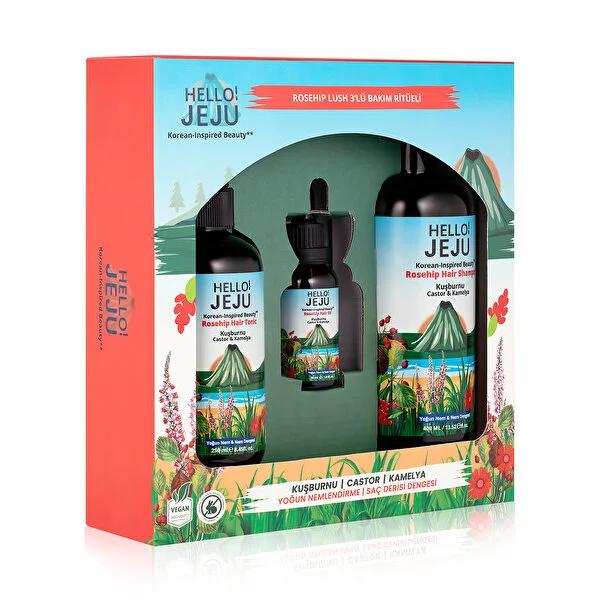 Hello Jeju 3-piece shampoo set by Beauty Care Bag with rosehip oils including shampoo, tonic on Tampa Home & Garden Store