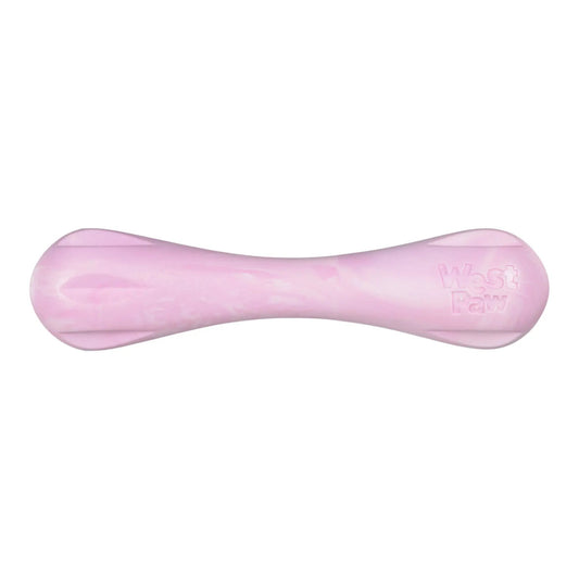 Hurley Bubblegum Swirl Chew Bone dog toy pink West Paw embossed logo for tough chewers on Tampa Home & Garden Store