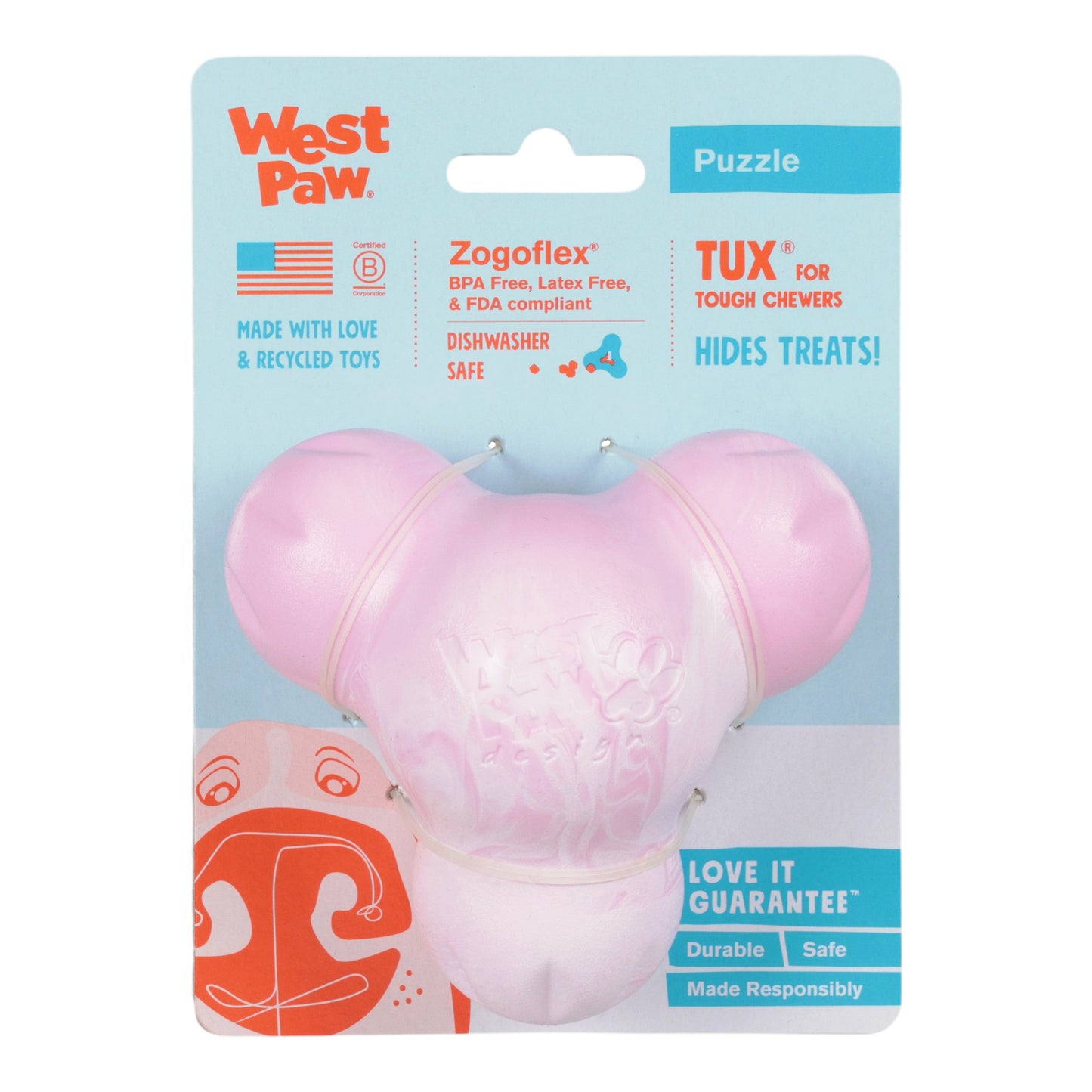 Tux Bubblegum Swirl Tough Treat Toy for Dogs