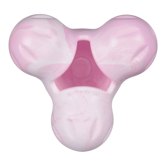 Tux Bubblegum Swirl Tough Treat Dog Toy by West Paw, pink swirl rubber chew toy on Tampa Home & Garden Store