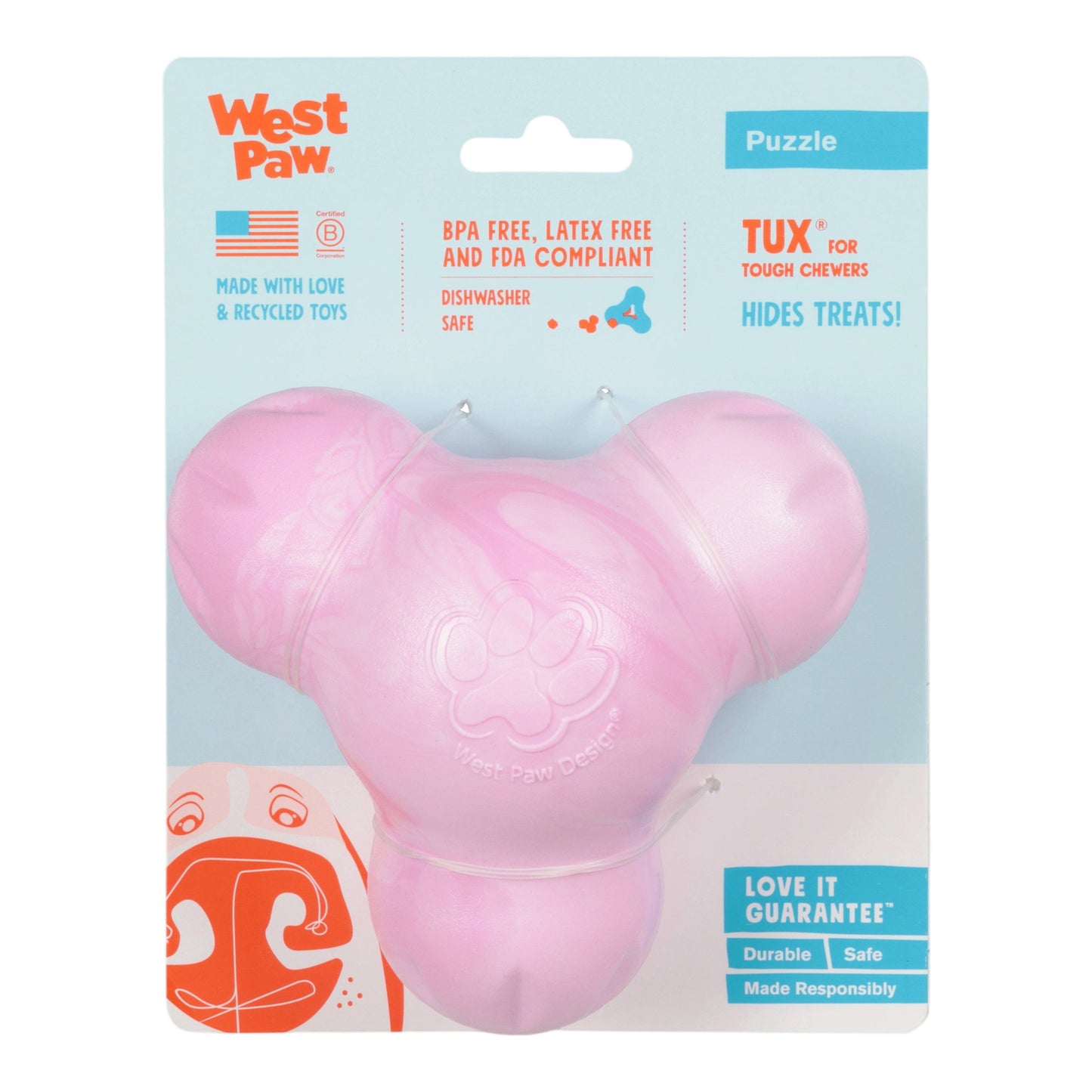 Tux Bubblegum Swirl Tough Treat Toy for Dogs