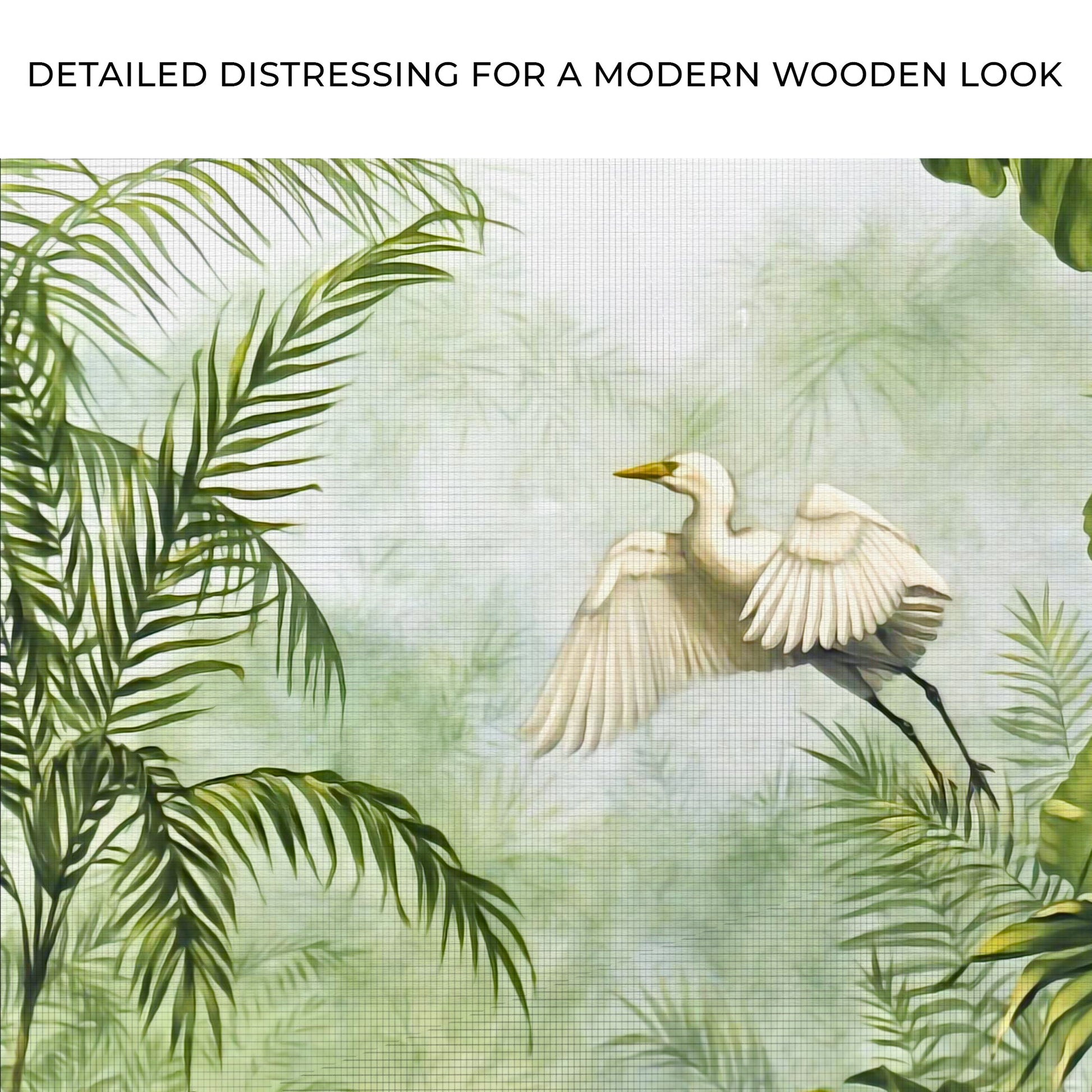 Tropical Rainforest Plants Canvas Wall Art by Tailored Canvases palm fronds and a bird on Tampa Home & Garden Store