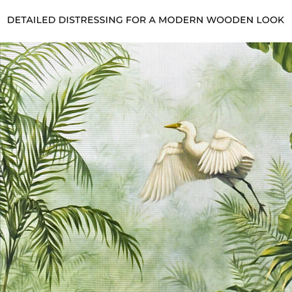 Tropical Rainforest Plants Canvas Wall Art by Tailored Canvases palm fronds and a bird on Tampa Home & Garden Store