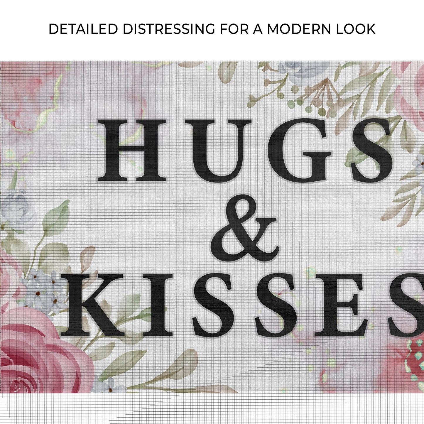 Valentine Saying Sign canvas HUGS & KISSES Tailored Canvases on Tampa Home & Garden Store