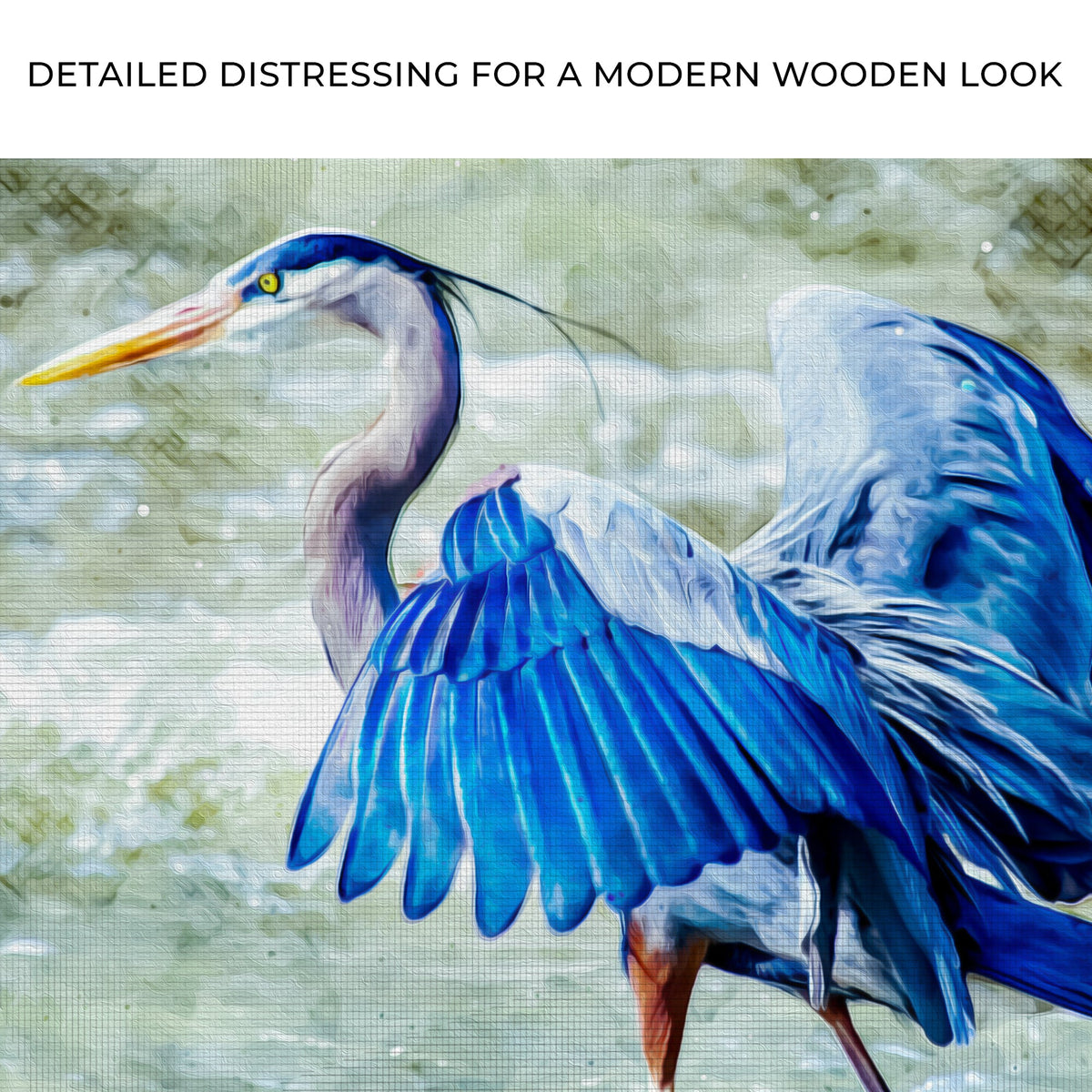 Beach Blue Heron Canvas Wall Art II canvas by Tailored Canvases, blue heron on water on Tampa Home & Garden Store