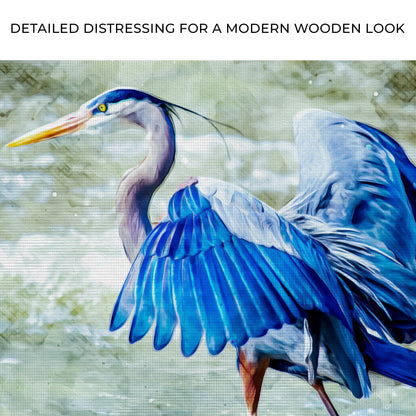 Beach Blue Heron Canvas Wall Art II canvas by Tailored Canvases, blue heron on water on Tampa Home & Garden Store