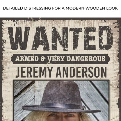 Wanted Sign III canvas by Tailored Canvases poster with WANTED and Jeremy Anderson on Tampa Home & Garden Store