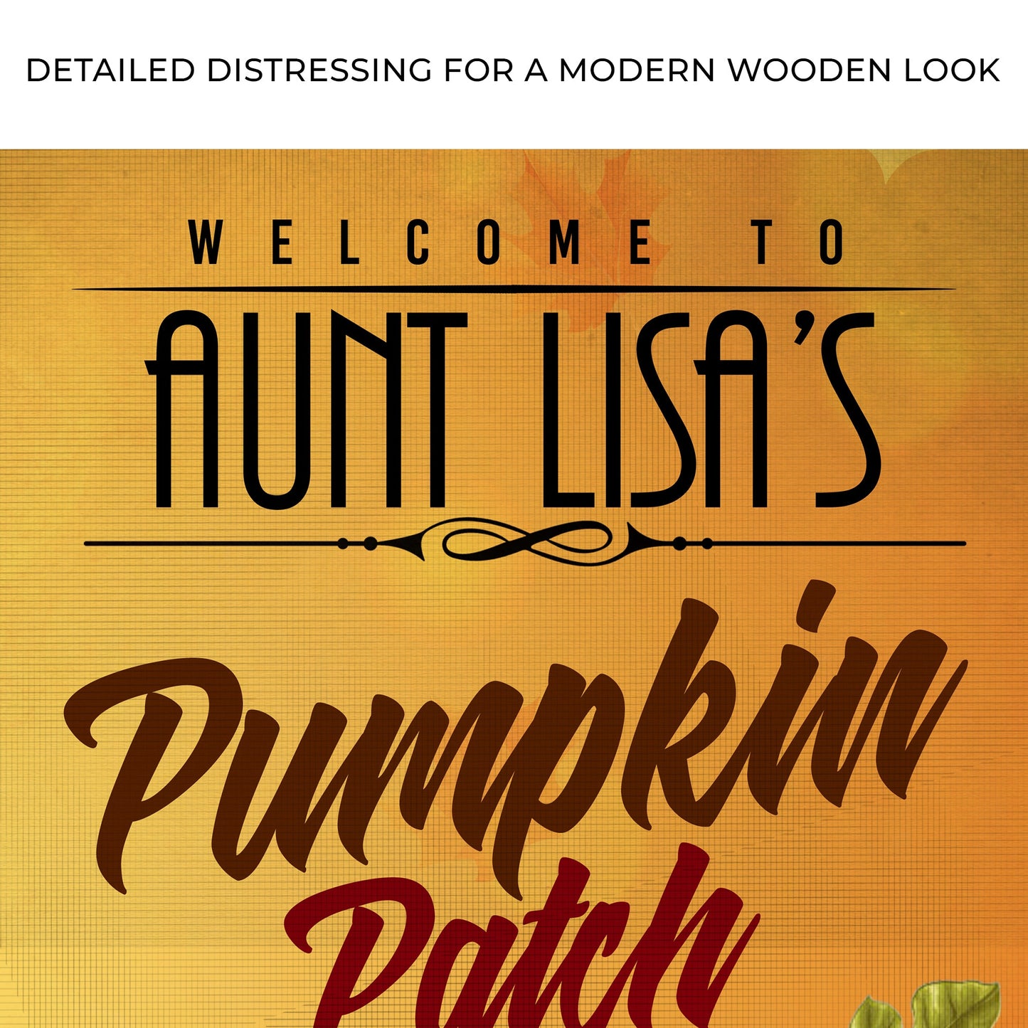 Pumpkin Patch Sign VII Canvas by Tailored Canvases crafting canvas in orange vintage tones on Tampa Home & Garden Store