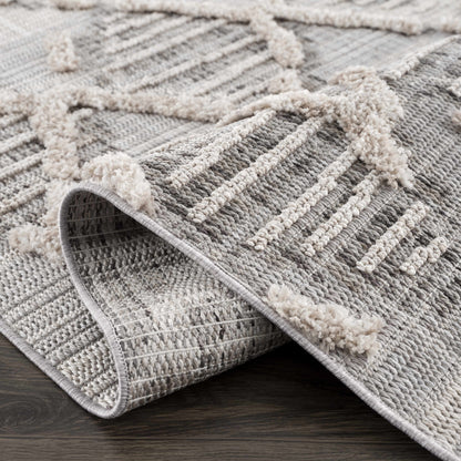 Bogtong High-Low Rustic Rug by Boutique Rugs, gray beige textured woven rug on Tampa Home & Garden Store