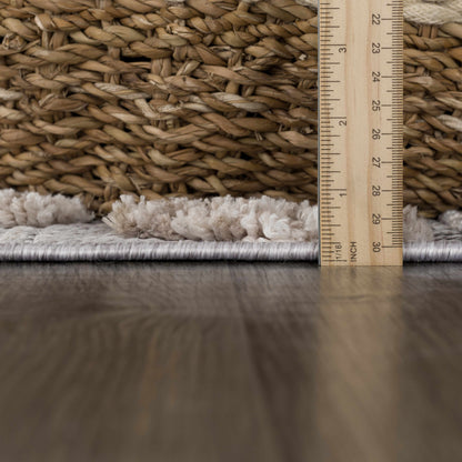Bogtong High-Low Rustic Rug natural braided jute in beige tones on Tampa Home & Garden Store