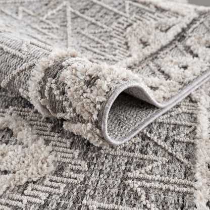 Agoo High-Low Pile Rustic Rug in plush gray-cream tones; Boutique Rugs on Tampa Home & Garden Store