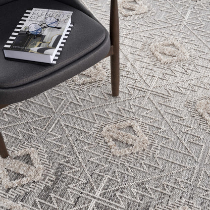 Agoo High-Low Pile Rustic Rug in gray taupe by Boutique Rugs, textured pile on Tampa Home & Garden Store