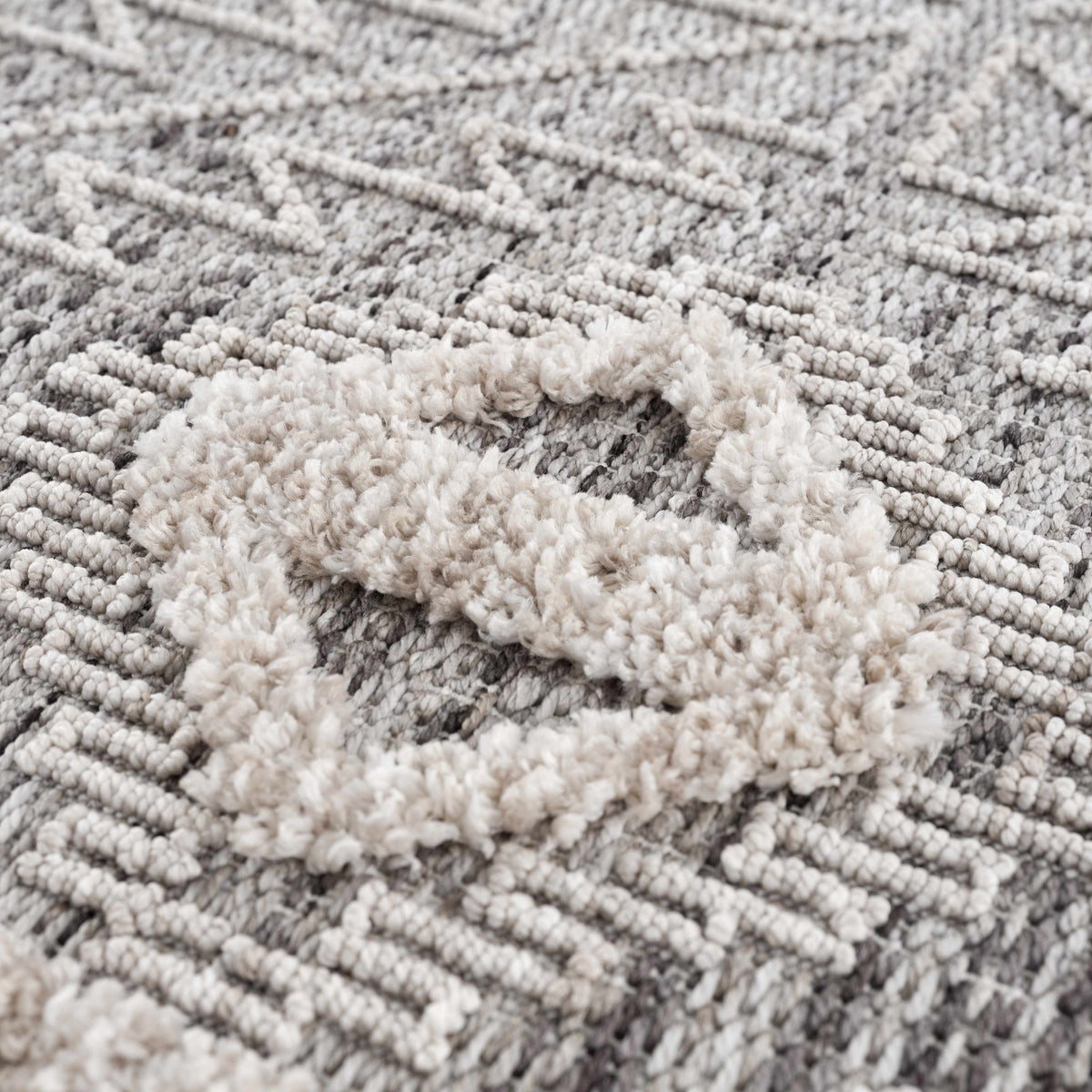 Agoo High-Low Pile Rustic Rug gray-toned shaggy texture Boutique Rugs on Tampa Home & Garden Store