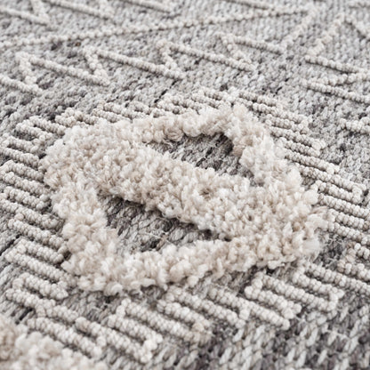 Agoo High-Low Pile Rustic Rug gray-toned shaggy texture Boutique Rugs on Tampa Home & Garden Store