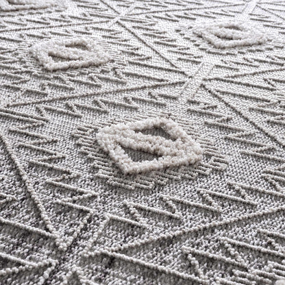 Agoo High-Low Pile Rustic Rug light gray plush loops; textured rug detail Boutique Rugs on Tampa Home & Garden Store