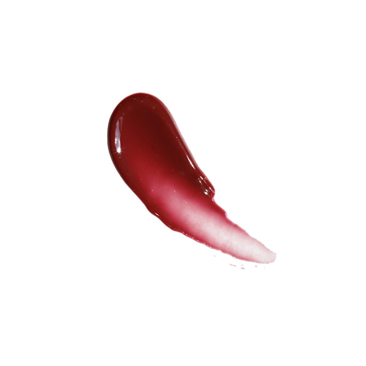 theBalm Purseworthy Lip Gloss swatch in deep red berry, moisturizing lip care on Tampa Home & Garden Store