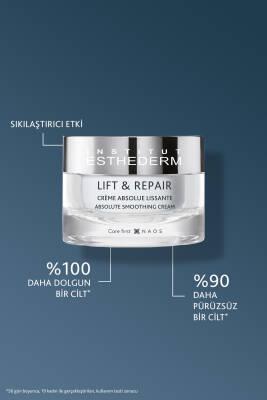 Esthederm Lift & Repair Cream glass jar with silver lid on blue gradient background on Tampa Home & Garden Store