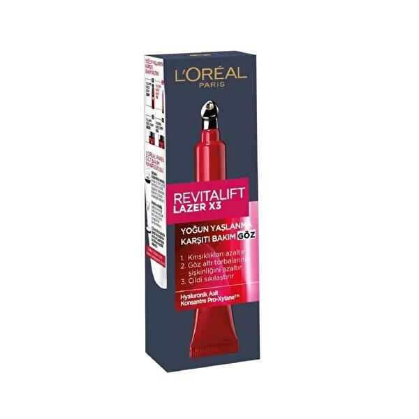 L'Oreal Paris Revitalift Laser X3 eye cream box featuring red-tube packaging on Tampa Home & Garden Store
