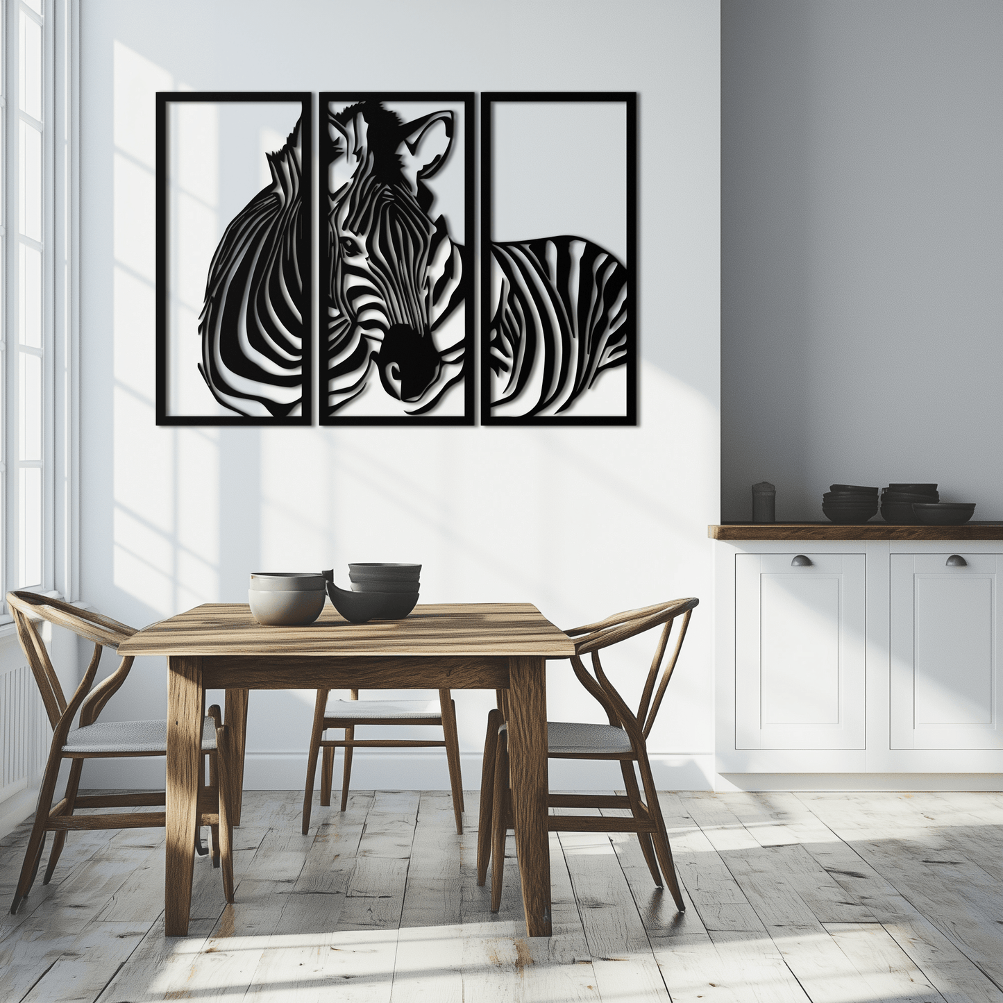 Zebra Panel Metal Wall Art - Steel Wall Decor for Home and Office - KAF014 - Tampa Home & Garden Store