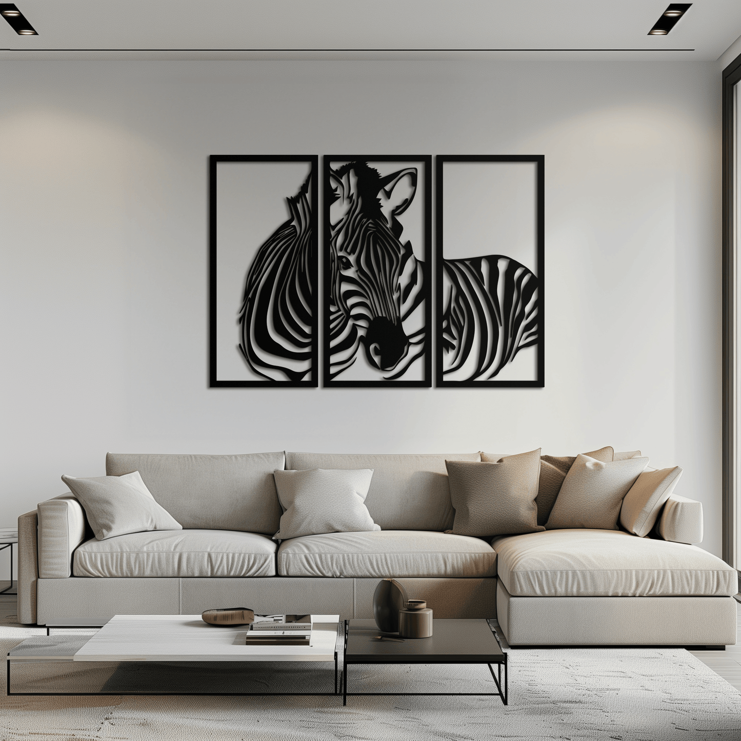 Zebra Panel Metal Wall Art - Steel Wall Decor for Home and Office - KAF014 - Tampa Home & Garden Store