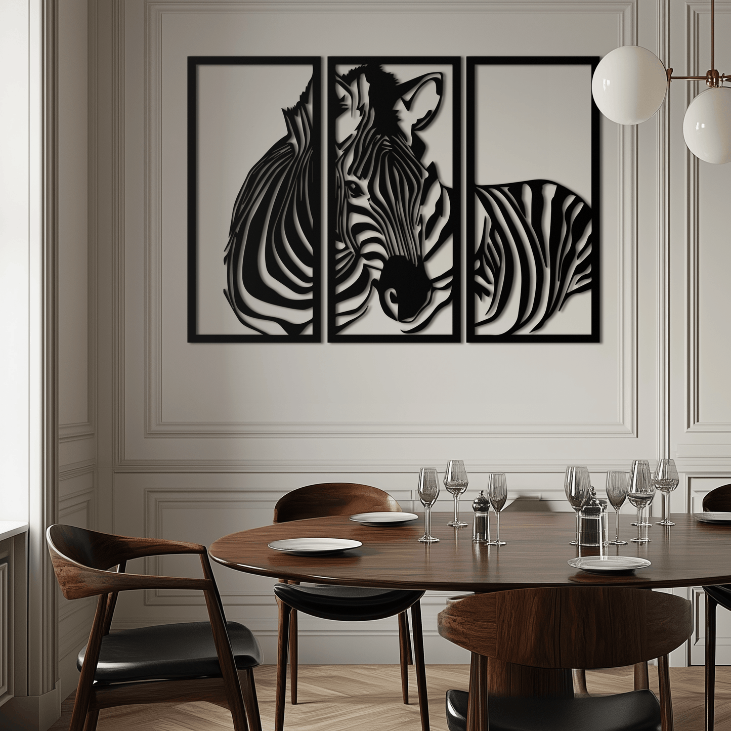 Zebra Panel Metal Wall Art - Steel Wall Decor for Home and Office - KAF014 - Tampa Home & Garden Store