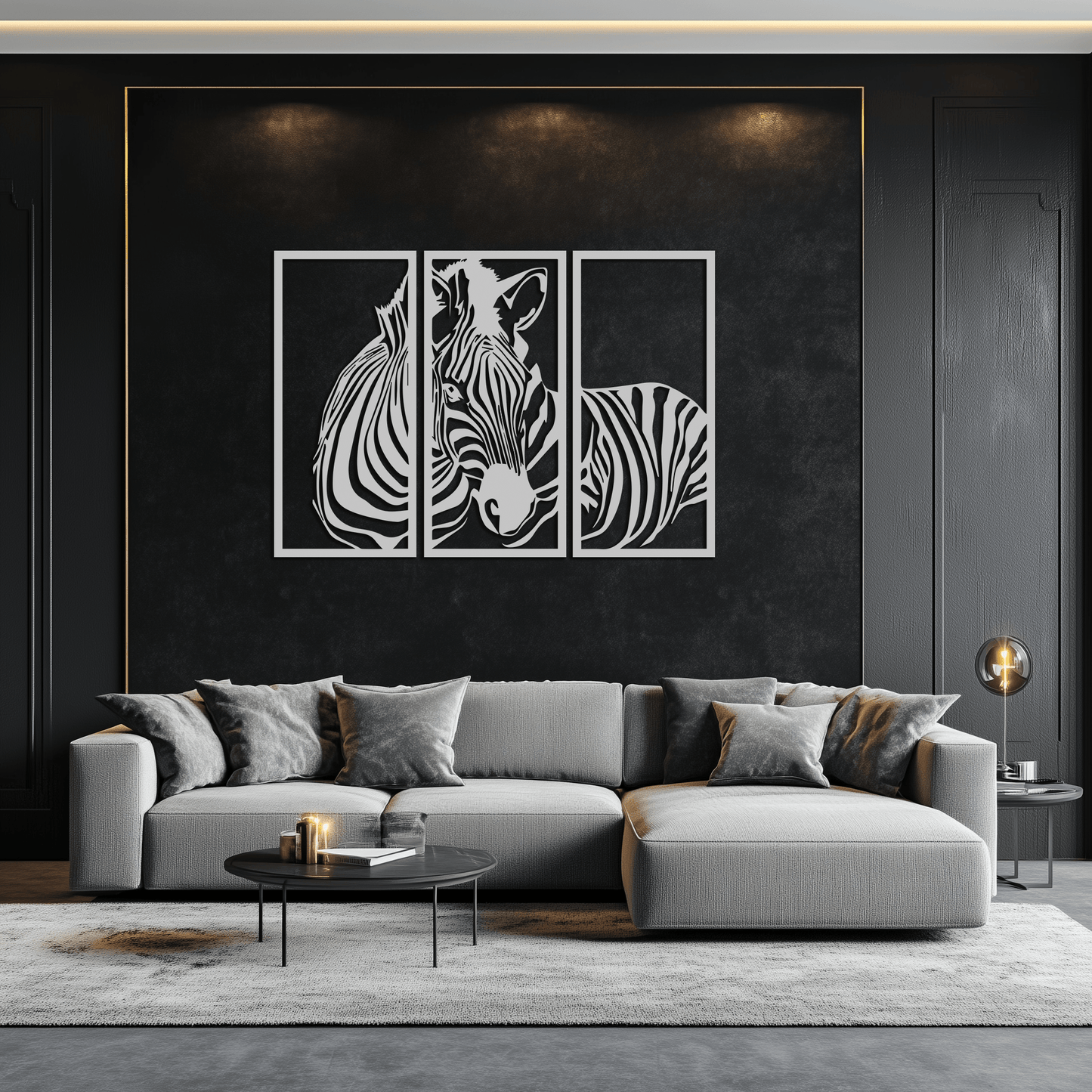 Zebra Panel Metal Wall Art - Steel Wall Decor for Home and Office - KAF014 - Tampa Home & Garden Store
