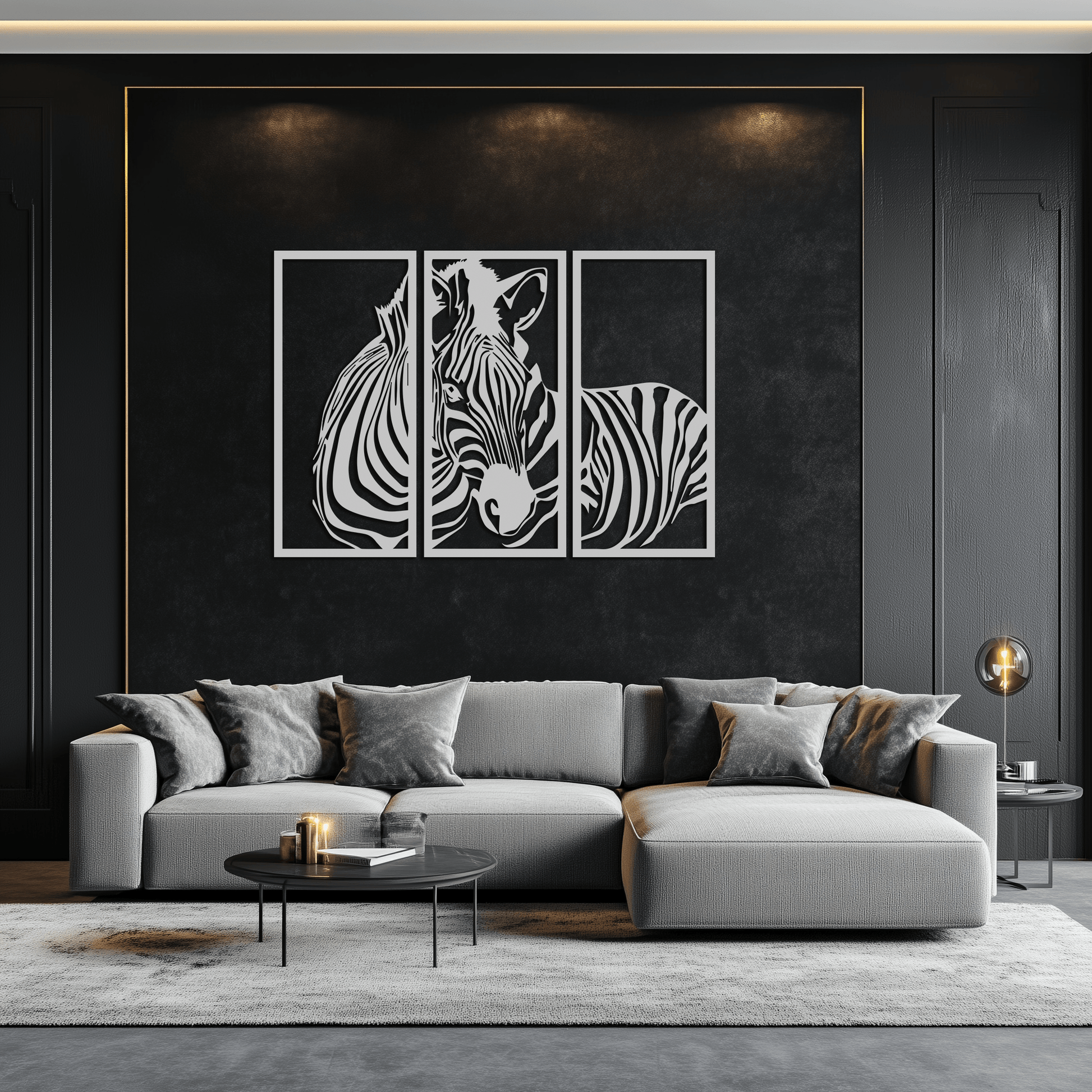 Zebra Panel Metal Wall Art - Steel Wall Decor for Home and Office - KAF014 - Tampa Home & Garden Store