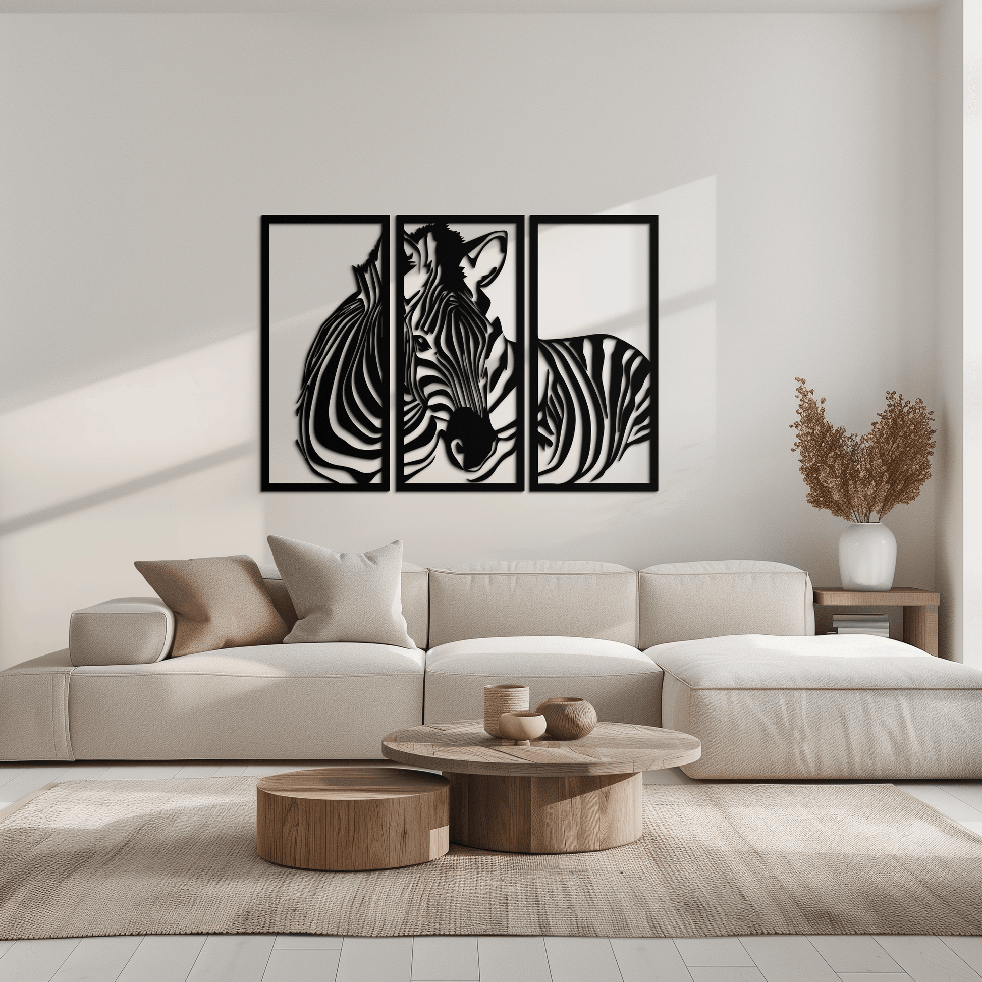 Zebra Panel Metal Wall Art - Steel Wall Decor for Home and Office - KAF014 - Tampa Home & Garden Store