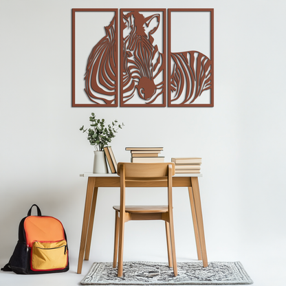 Zebra Panel Metal Wall Art - Steel Wall Decor for Home and Office - KAF014 - Tampa Home & Garden Store