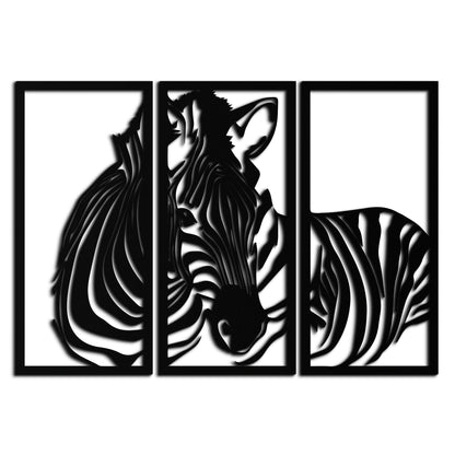 Zebra Panel Metal Wall Art - Steel Wall Decor for Home and Office - KAF014 - Tampa Home & Garden Store